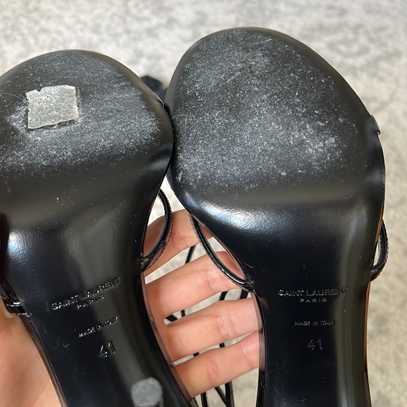 Saint Laurent Black Strappy Heels - Picture 8 of 9